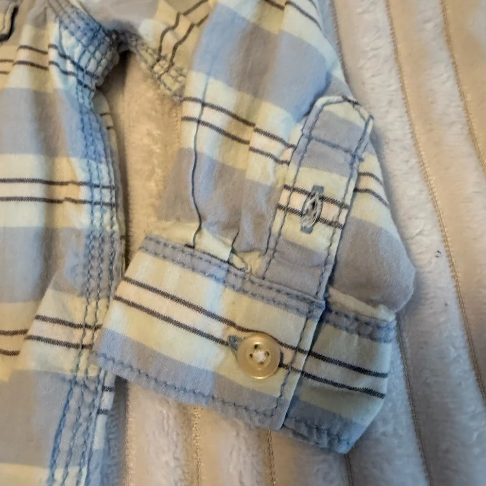 Carter's Light Blue Striped Hoodie Shirt